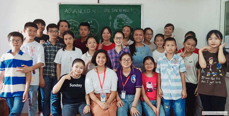 Demi with Students