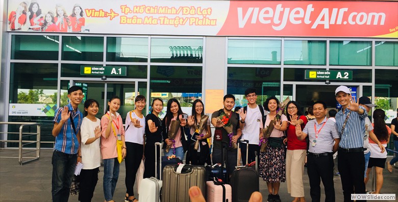 Volunteers Greeted at the Airport